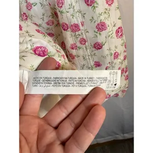 Zara Mini Dress Womens M White Pink Floral Rose Corset Bustier Strappy thumbnail 13