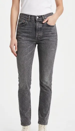 Levi’s 501 Skinny Jeans Women’s 27 Black Coast High Rise Button Fly thumbnail 1