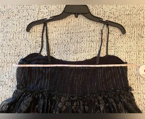 Free People All That Glitters Babydoll Lace Minidress in Black, Size M, NWT thumbnail 5