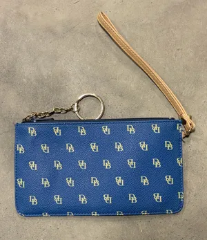 Dooney & Bourke Blue Slim DB Monogram Wristlet Clutch Purse thumbnail 1