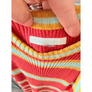 MOTHER The Chins Up Sleeveless Dress Women Red Mint Stripe XS thumbnail 3