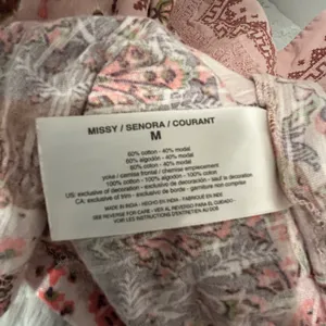 Vintage America Pink Floral Boho Peasant Style Tunic Blouse thumbnail 6