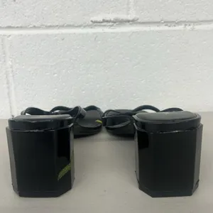 Jeffrey Campbell sz7 black strappy open toe heels block heel jelly jamm 3 shoe thumbnail 3