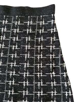 ZARA Black White Knit A Line Skirt Size Small NEW NWOT thumbnail 4