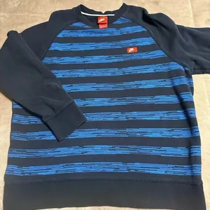 Nike Sweatshirt Size XL Men’s Women’s Crewneck Stripes Blue Pullover thumbnail 3