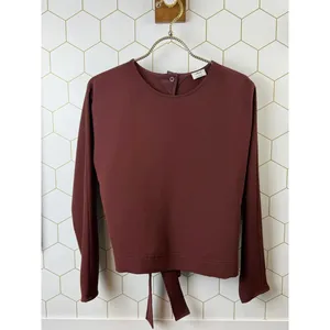 Wilfred by Aritzia Laon Copper Brown Open Back Blouse - Size - Small thumbnail 3