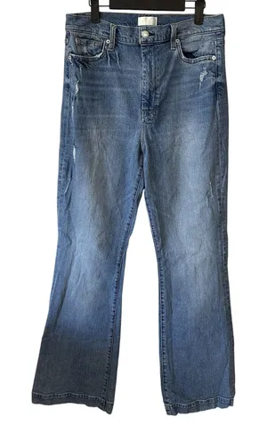 7 For All Mankind Ultra High Rise Dojo‎ Flare Jeans Womens Size 31 Light Wash thumbnail 1