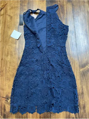 Lulus Love Poem Navy Blue Lace Mini Dress Size XS thumbnail 7