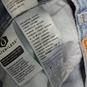 Levi's High Waisted Straight Jeans Light Wash Blue Cotton Hemp Relaxed Fit Baggy thumbnail 6