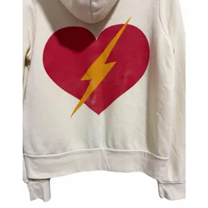 Aviator Nation Bolt Heart Zip Hoodie Vintage White Size‎ Small thumbnail 6