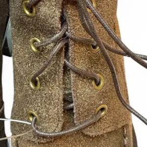 Scruples Lace Up Ankle Boot Moc-toe Metallic Distressed Bronze Gold Western Sz 8 thumbnail 8