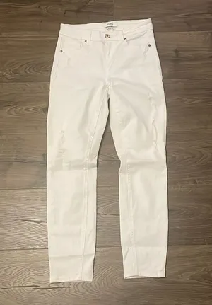 Pistola Lightly Distressed White Skinny Jeans, Size 25 thumbnail 1