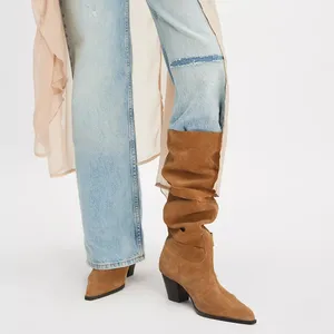NWOB Free People Fast Lane Fringe Suede Boots - Sand Tan - Size 11 thumbnail 3