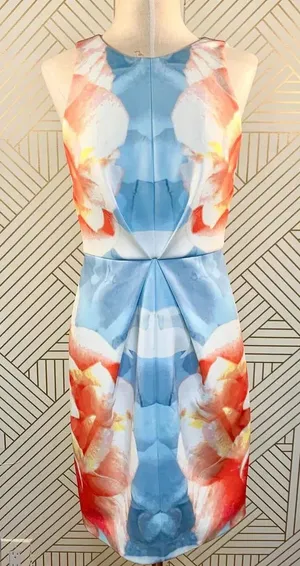 Keepsake‎ the Label Blue Graphic Floral Scuba Dress thumbnail 1