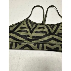Lululemon Energy Bra 8 Green Black Geometric Print thumbnail 7