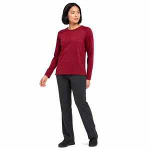 FIGS Salta Seamless Burgundy Red Performance Underscrub Top W18KW1002 Women XL thumbnail 2