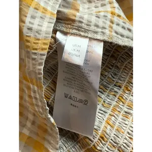 EUC Womens Maeve Anthropologie Square Neck Plaid Blouse puff‎ sleeve size M thumbnail 8