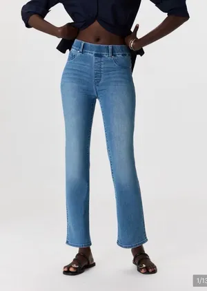 Quince Nina Pull-On Stretch Flare Jeans Laguna Blue Jeans Size XS thumbnail 1