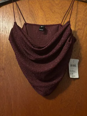Windsor Sparkle Maxi Skirt with matching cowl neck shirt set Burgundy- Small thumbnail 4