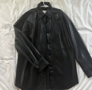 Aritzia Black Leather Jacket thumbnail 2