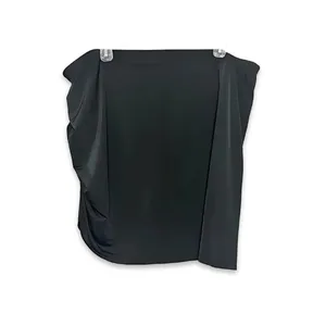 Open Edit Black Ruched Asymmetrical Mini Skirt 2X Plus Bodycon NWOT Edgy Sexy thumbnail 5