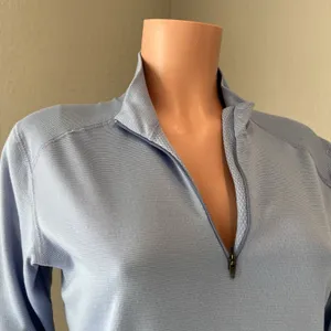 Patagonia Capilene Quarter Zip Neck light Blue Base Layer Long Sleeve Medium #79 thumbnail 9