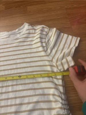 Universal Threads Striped Side-Ruched Tee Dress White & Tan Size Medium thumbnail 7
