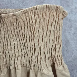 Cream Tan Smock High Rise Wide Leg Pocket Flowy‎ Boho Dress Pants Plus 2XL thumbnail 5