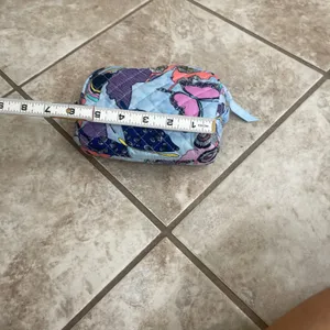 Vera Bradley Monarch Garden Quilted Double Zip Cosmetic Bag Butterfly Blue thumbnail 4