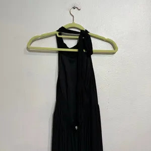RD Style Black Halter Tiered Midi Dress Sz M thumbnail 7