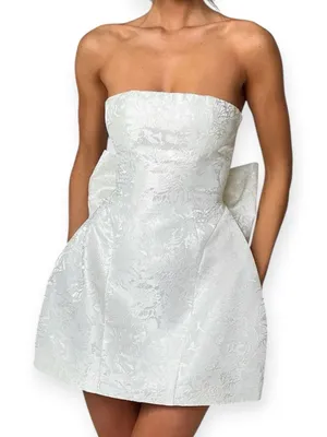 NWD BabyBoo Elenora Mini Dress Ivory Big Bow Size Medium thumbnail 1