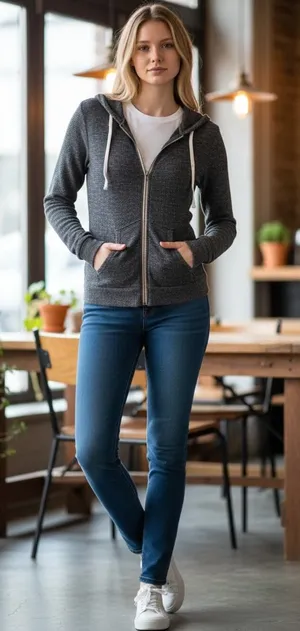 Abercrombie & Fitch Marled Gray Knit Zip Up Hooded Hoodie Sweatshirt Top Size XS thumbnail 1