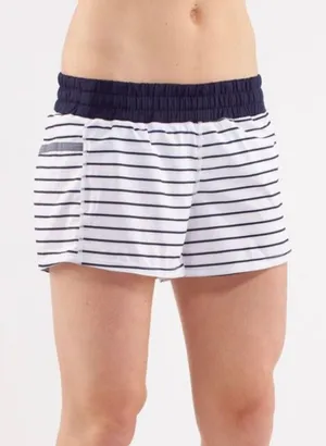 Lululemon quiet stripe shorts‎ size 4 navy white speed short RARE! thumbnail 1