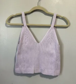 Aerie Knit Crop Tank Top Lilac Purple Size XL thumbnail 1