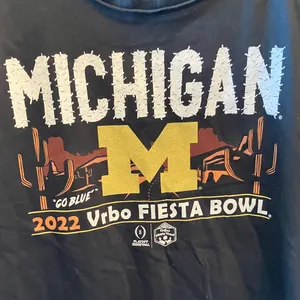 FINAL MARKDOWN 47 Brand Women's Black Michigan 2022 fiesta bowl tee large NWT thumbnail 4