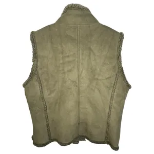 L.L. Bean Sage Green Sherpa Fleece Button Front Vest thumbnail 4