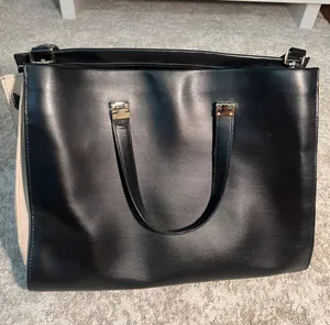 Staci Black Nude Leather Large Satchel Shoulder Bag thumbnail 3