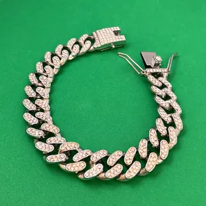 Titanium Steel Link Chain Bracelet for Men Women,CZ Cubic Zirconia Punk Hip Hop Bracelet thumbnail 7