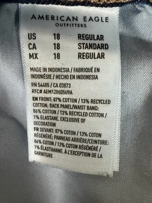 American Eagle Super High Rise Baggy Straight Crossover Jeans Size 18 Strigid thumbnail 8