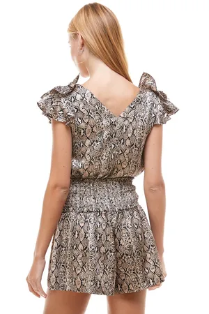 The Clothing Exchange Company | Snake Print Button Down Top | S | Brown | Sample Sale | CT7495 thumbnail 3