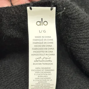 NWT Alo Yoga Cashmere Reform Long Sleeve Top Black Sweater L 100% Pure Luxury thumbnail 5