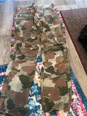 Anthropologie the wanderer Women’s Camo Utility Jeans with Multicolor Side Trim thumbnail 10