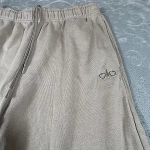 Alo Yoga Accolade Sweatpants Womens Medium Taupe Wide Leg Fleece Lounge Trousers thumbnail 12