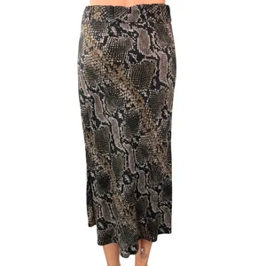 Zara TRF Collection Beige Black Snake Skin High Waisted Slip Maxi Skirt Size S thumbnail 3