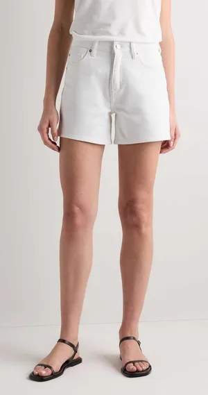 Quince Bella Stretch Vintage Denim Shorts Ghost White Organic Cotton Womens 29 thumbnail 1