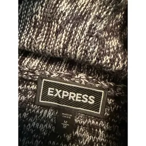 Express Womens Black White Space Dye Cowl Neck Long Sleeve‎ Sweater Size M thumbnail 5