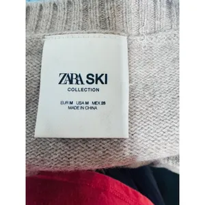 Zara Ski Collection Mont Blanc Les Alpes Wool Cashmere Sweater Beige Medium thumbnail 4