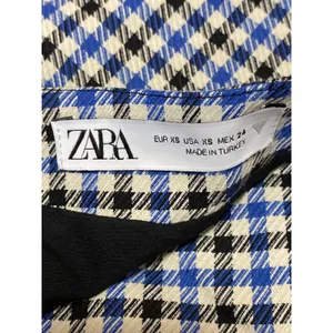 Zara Women's Blue Gingham Houndstooth Sleeveless V Neck Vest Crop Top Size XS thumbnail 3