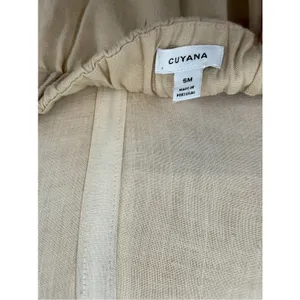 Cuyana Linen Blend Tie Front Square Neck Maxi Dress Beige Minimalist Size Small thumbnail 10