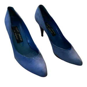Stuart Weitzman For Mr. Seymour Blue Slip On Heels Size 7 thumbnail 3